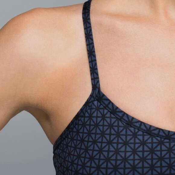Lululemon Power Y Tank Tri Geo Printed Inkwell Black Size 6 Yoga Athletic Gym - Picture 3 of 11